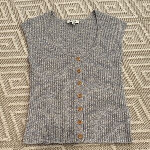 Madewell Marled Shaw Button-Front Sweater Tee